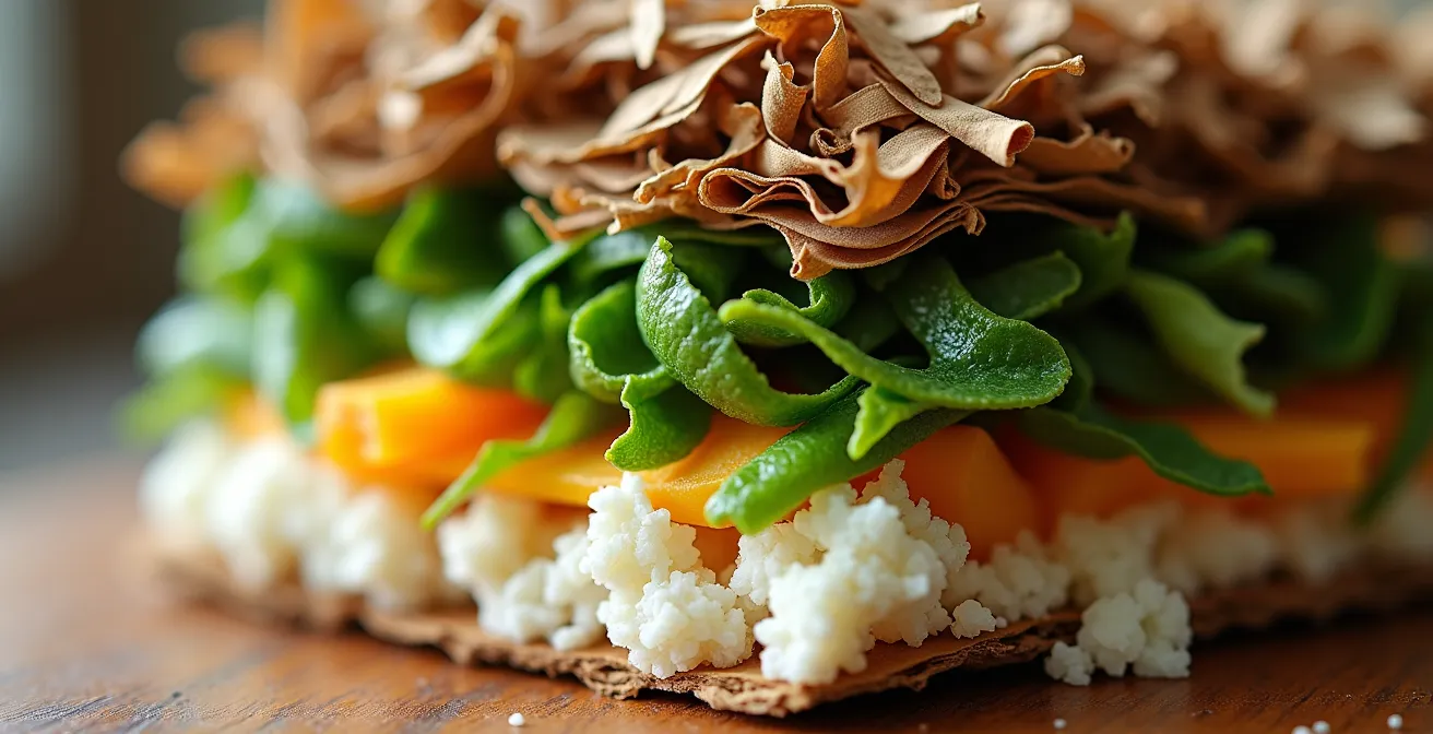 Gros plan sur les matières brunes et vertes dans un composteur d'appartement