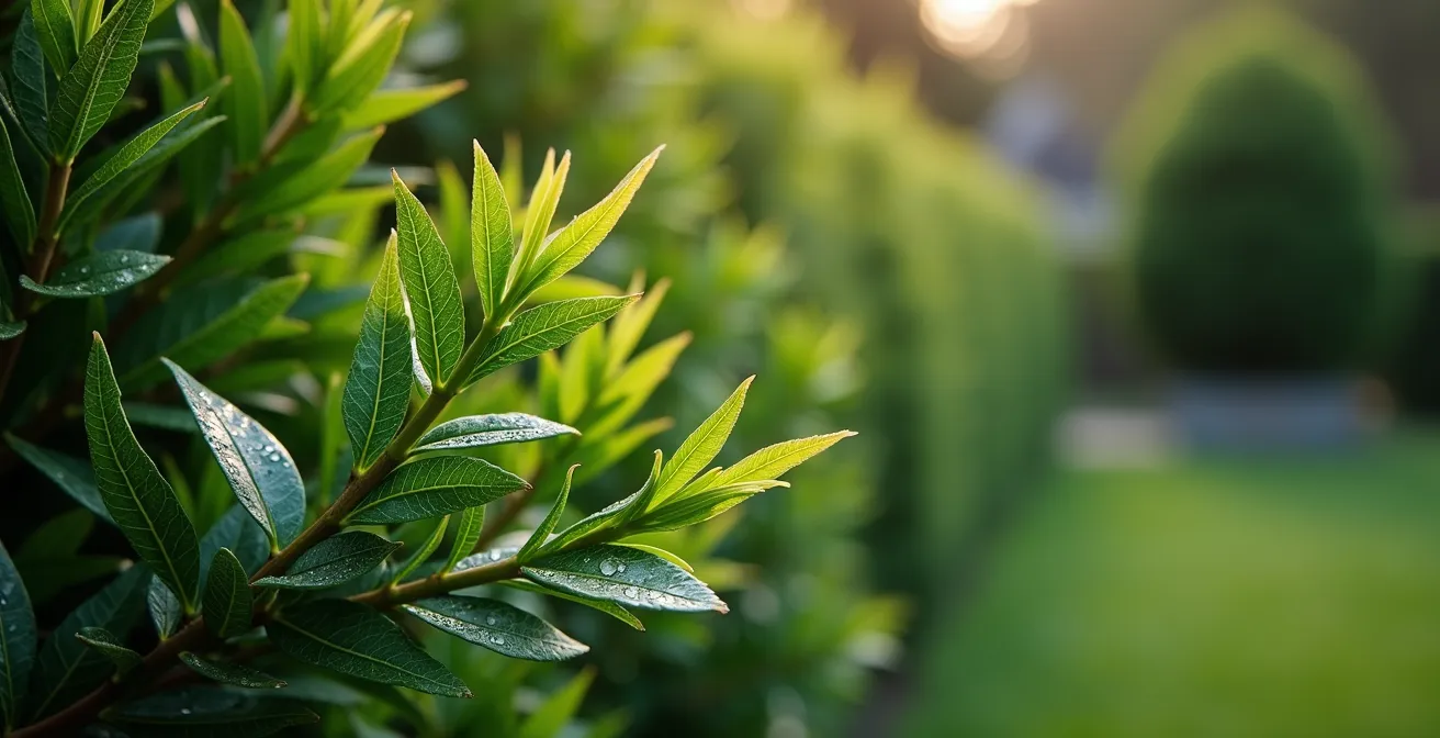 Haie libre avec différentes hauteurs de végétaux créant de la profondeur dans une cour montréalaise